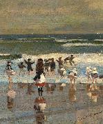 Winslow Homer Escena de playa oil painting reproduction